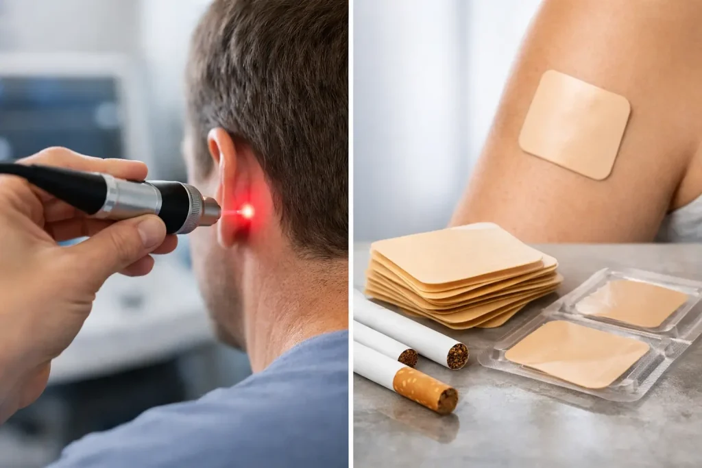 Laser antifumat versus plasturi nicotinici